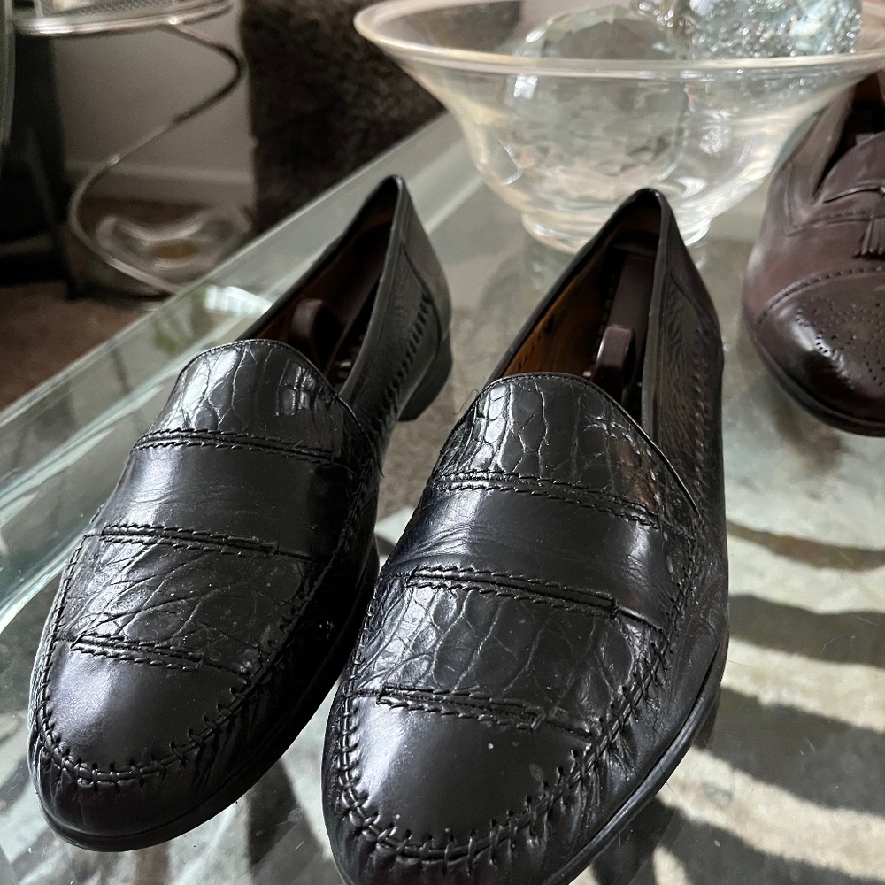 Mens Crocodile (genuine ) loafer black  size 10.5